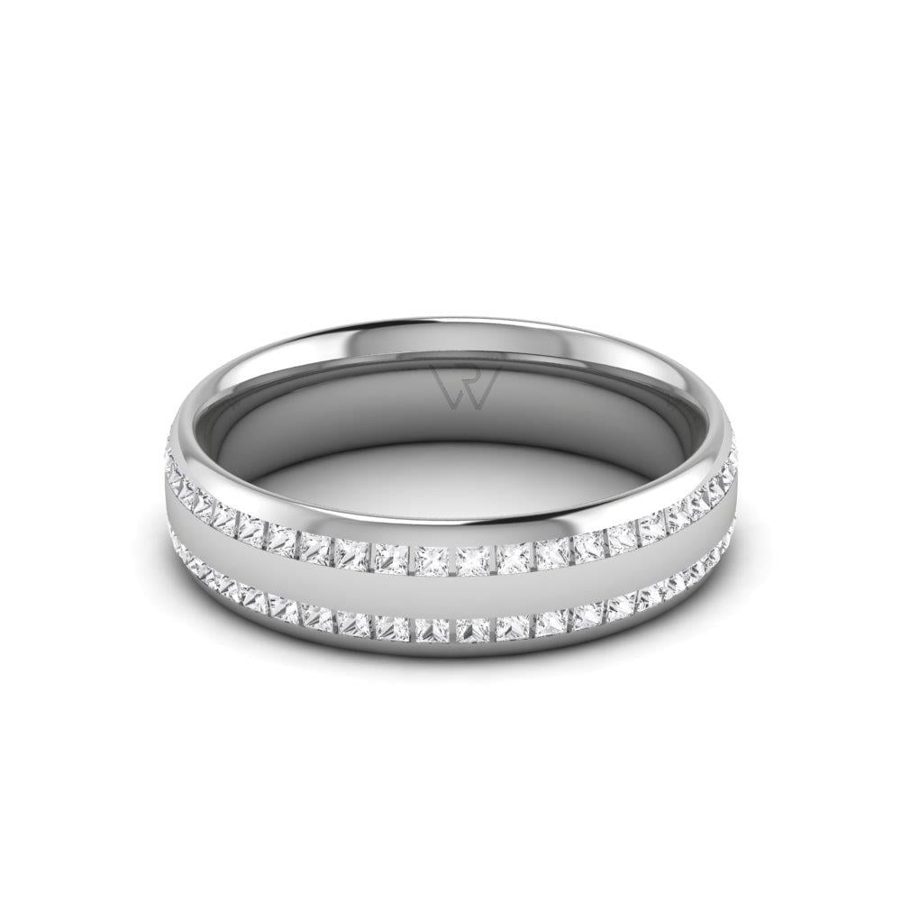 Alliances avec pierres femme Embracera Or Blanc Oxyde de Zirconium