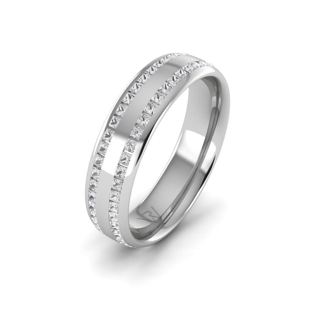 Alliances avec pierres femme Embracera Or Blanc Oxyde de Zirconium