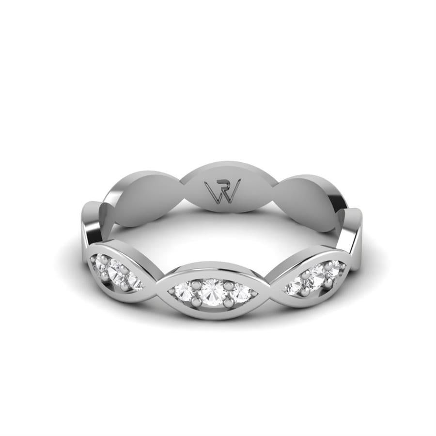 Alliances Avec Pierres Femme Endear Or Blanc