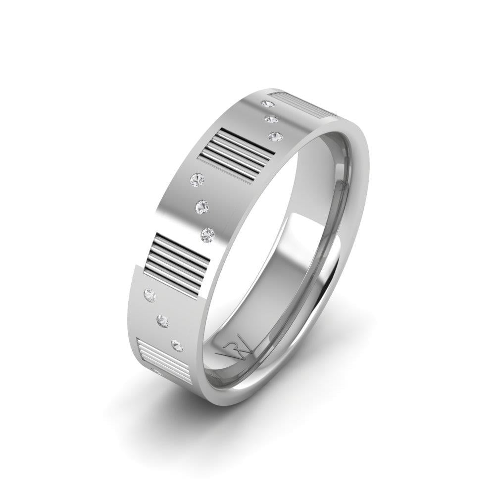 Alliances avec pierres femme Endura Or Blanc Oxyde de Zirconium
