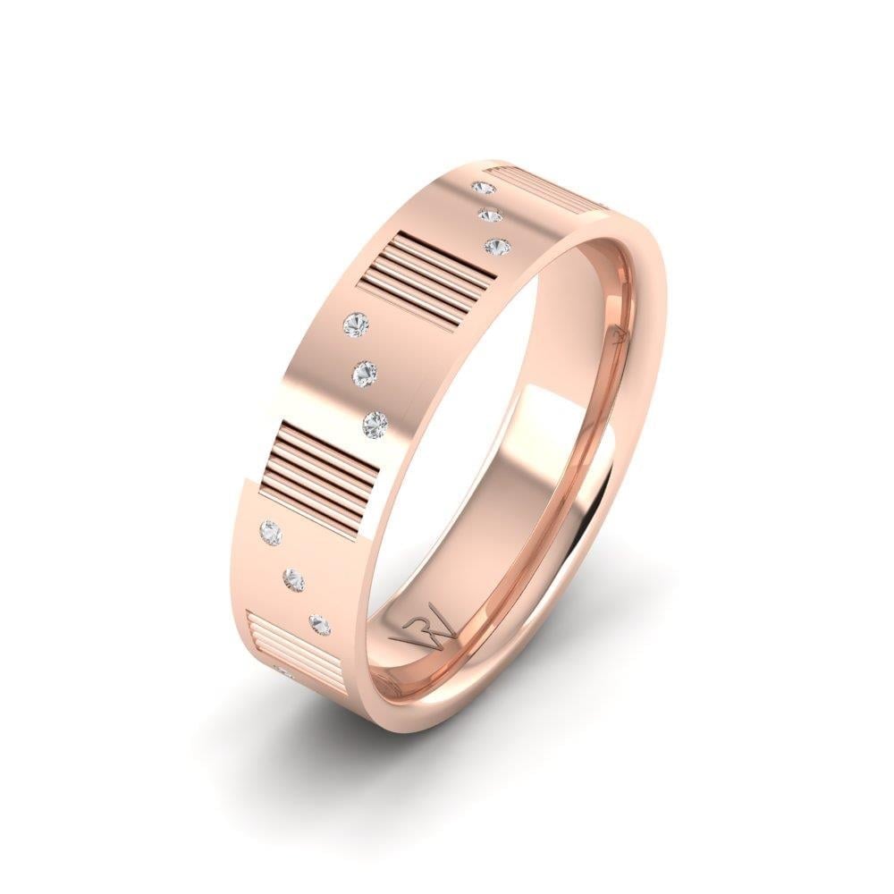 Alliances avec pierres femme Endura Or Rose Oxyde de Zirconium