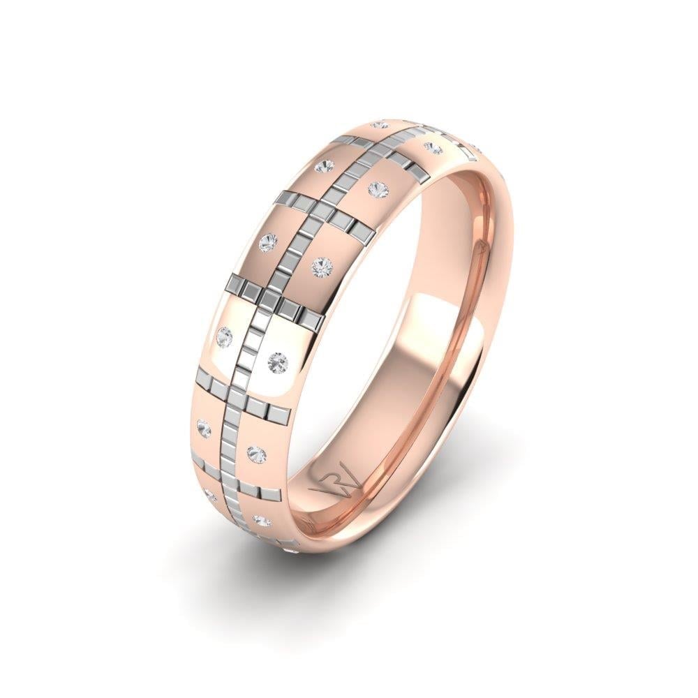 Alliances avec pierres femme Eternify Or Rose et Blanc Oxyde de Zirconium