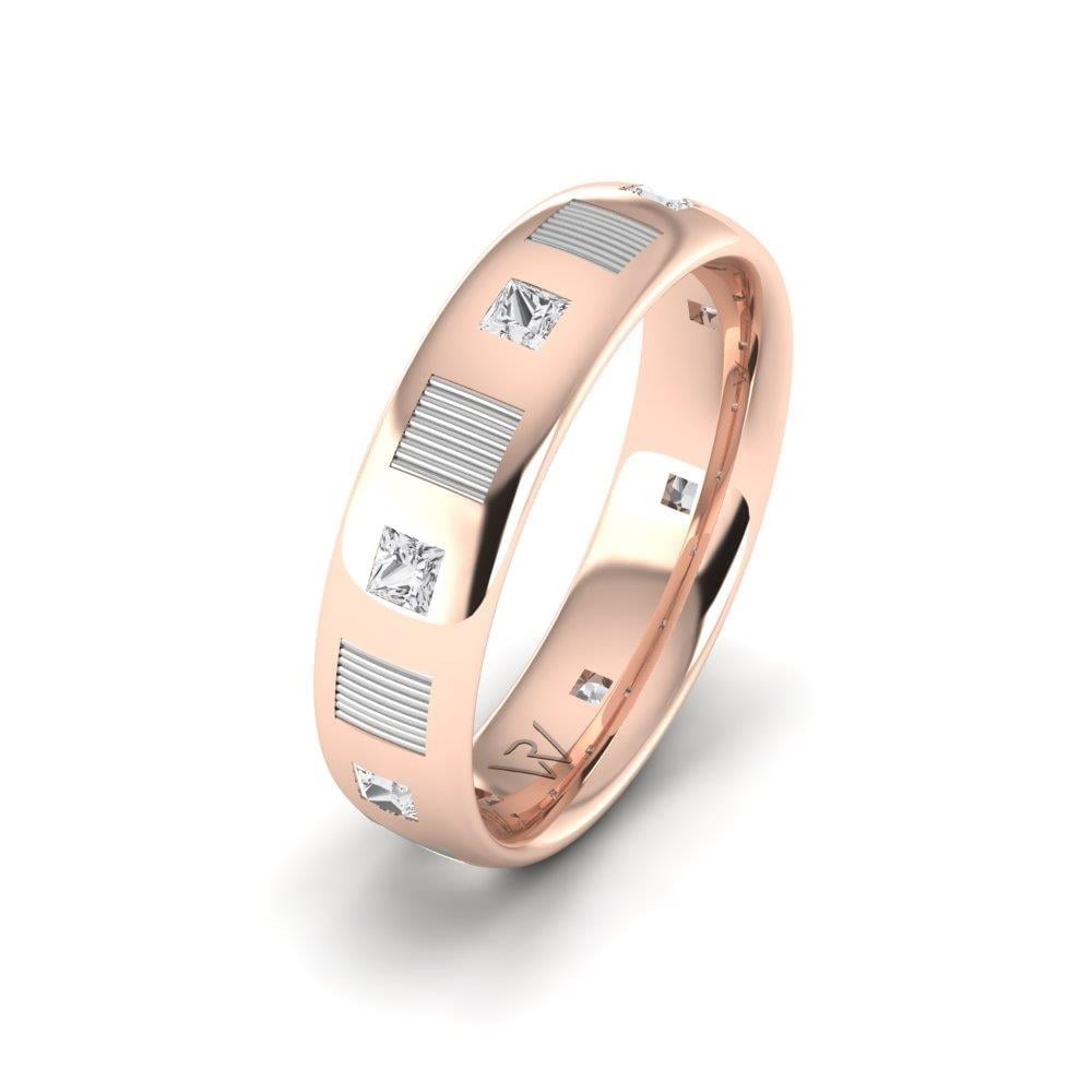 Alliances avec pierres femme EverLasting Or Rose et Blanc Oxyde de Zirconium