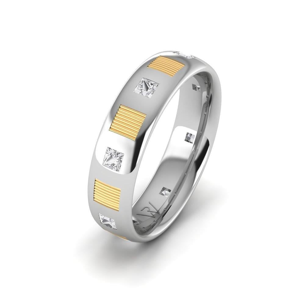 Alliances avec pierres femme EverLasting Or Blanc et Jaune Oxyde de Zirconium