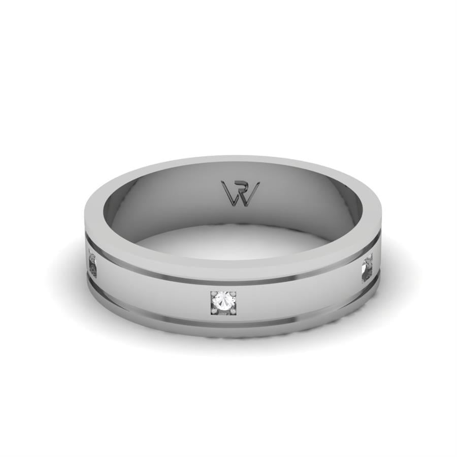 Alliances Avec Pierres Femme Fondle Or Blanc