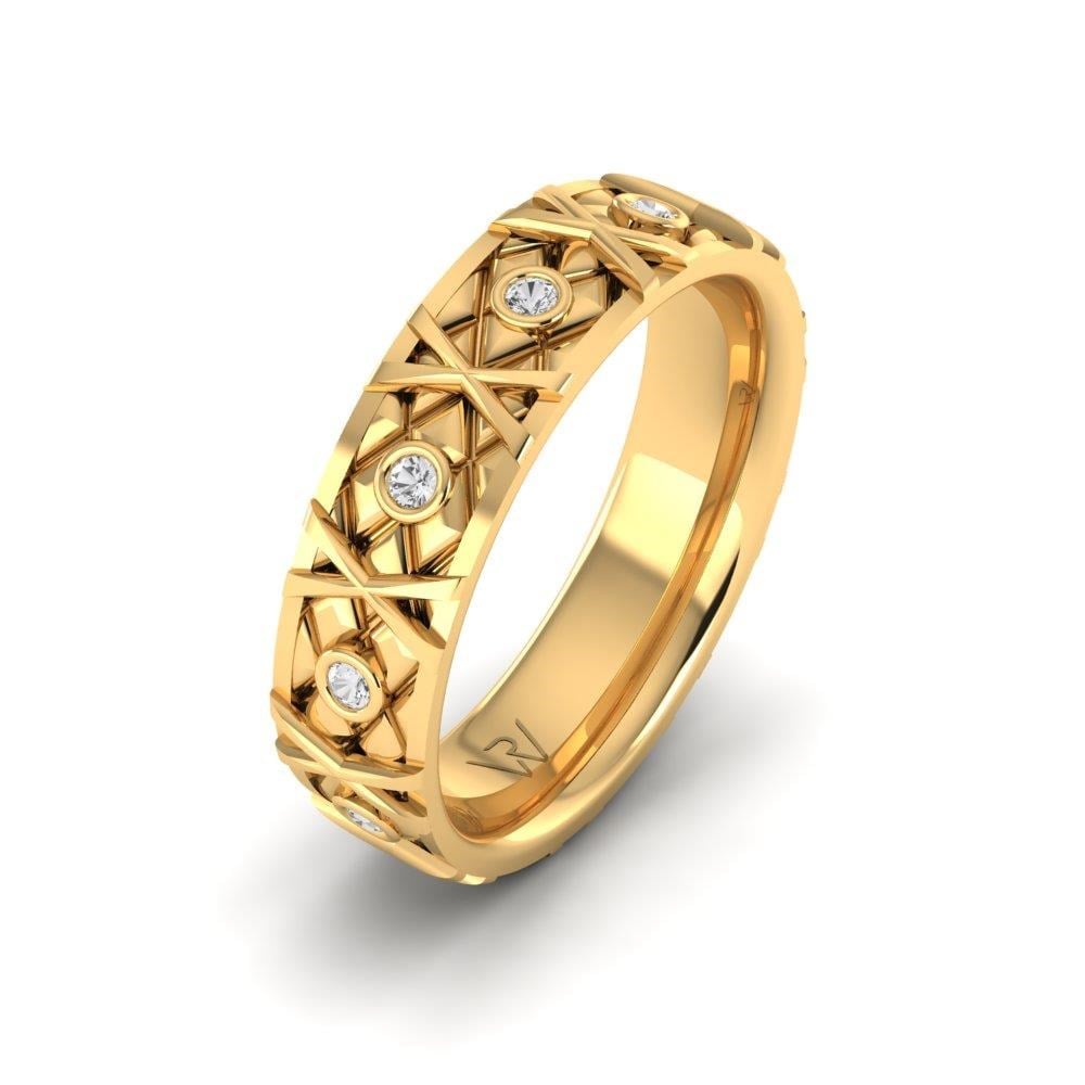 Alliances avec pierres femme Forevera Or Jaune Oxyde de Zirconium