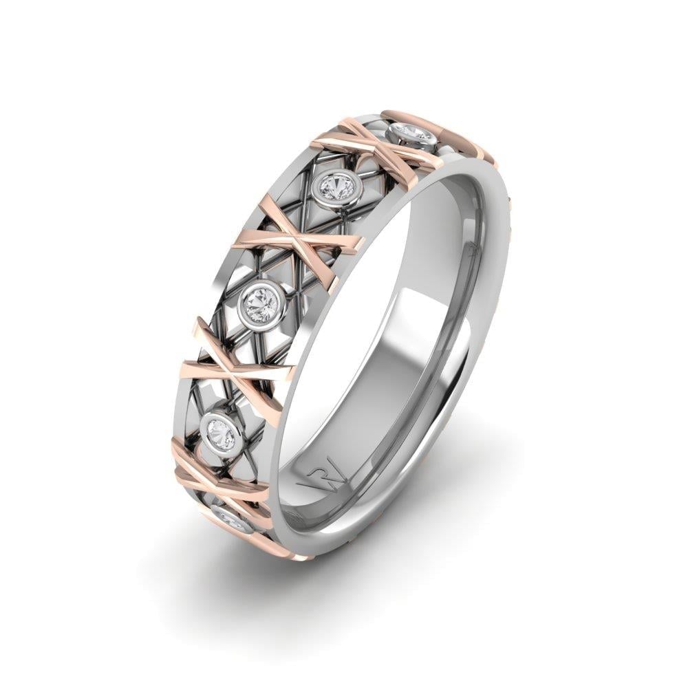 Alliances avec pierres femme Forevera Or Blanc et Rose Oxyde de Zirconium