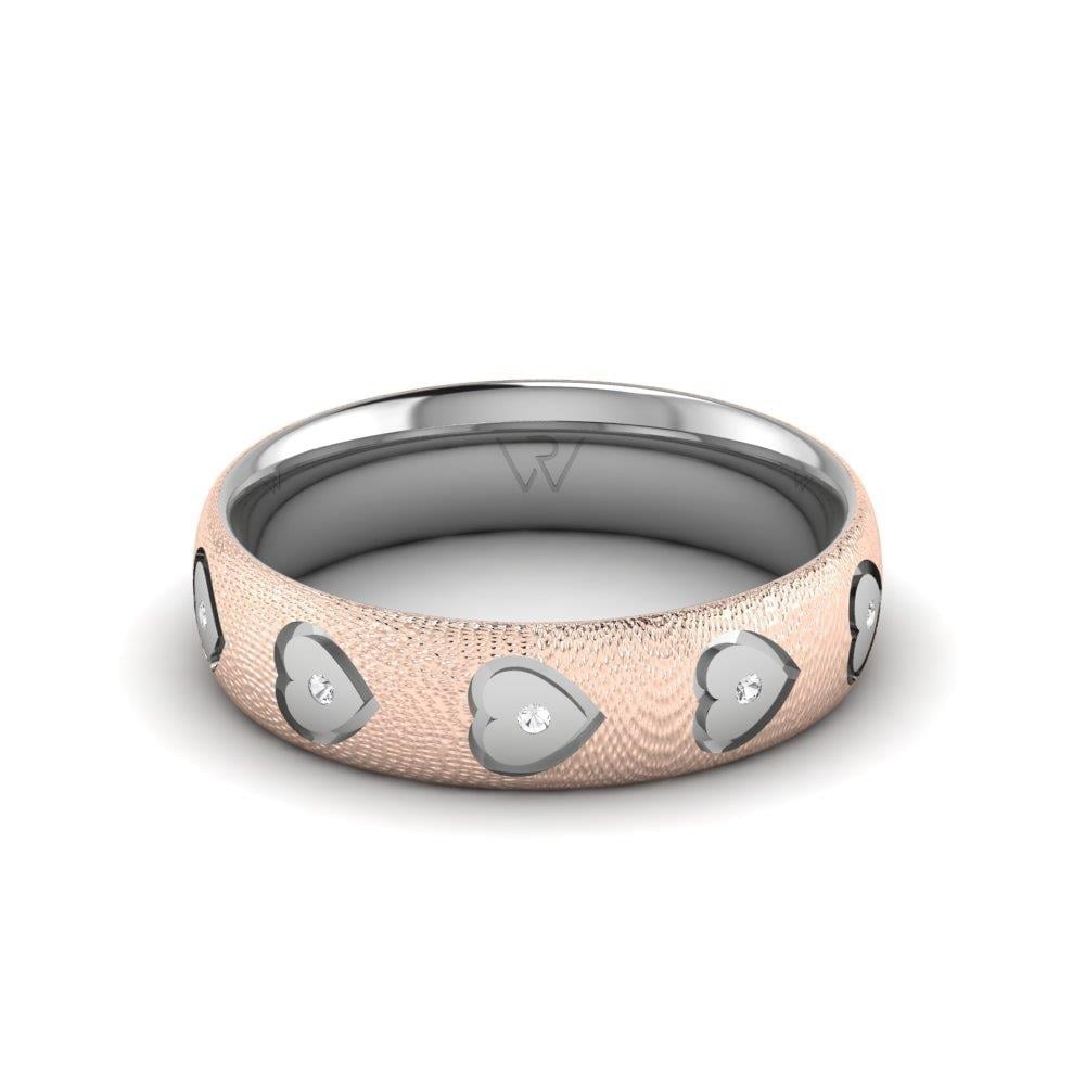 Alliances avec pierres femme Foreverrings Or Rose et Blanc Oxyde de Zirconium