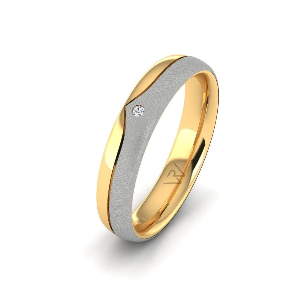 Alliances avec pierres femme Glamoura Or Jaune et Blanc Oxyde de Zirconium