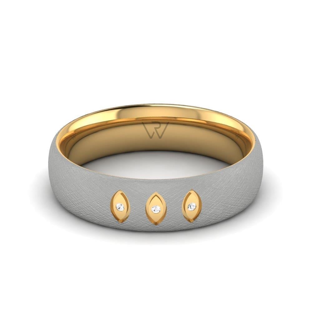 Alliances avec pierres femme Glimmera Or Jaune et Blanc Oxyde de Zirconium