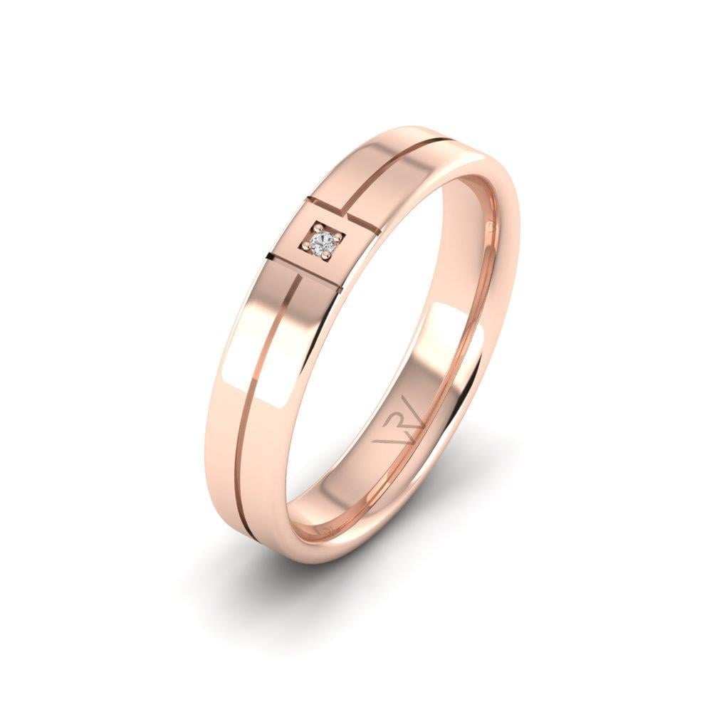 Alliances avec pierres femme Glowrence Or Rose Oxyde de Zirconium