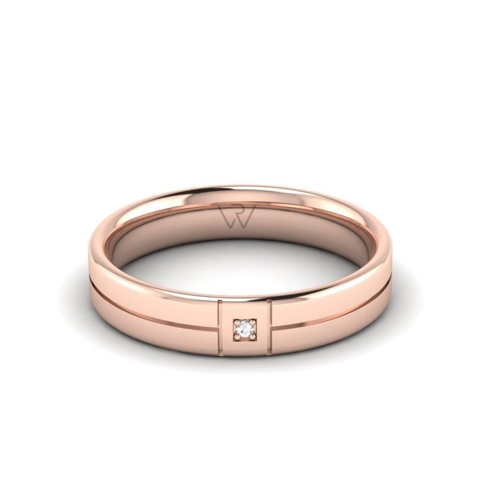 Alliances avec pierres femme Glowrence Or Rose Oxyde de Zirconium