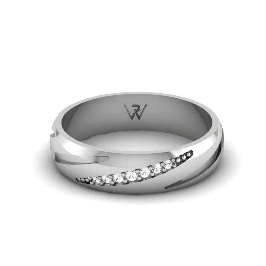 Alliances Avec Pierres Femme Harmonic Or Blanc