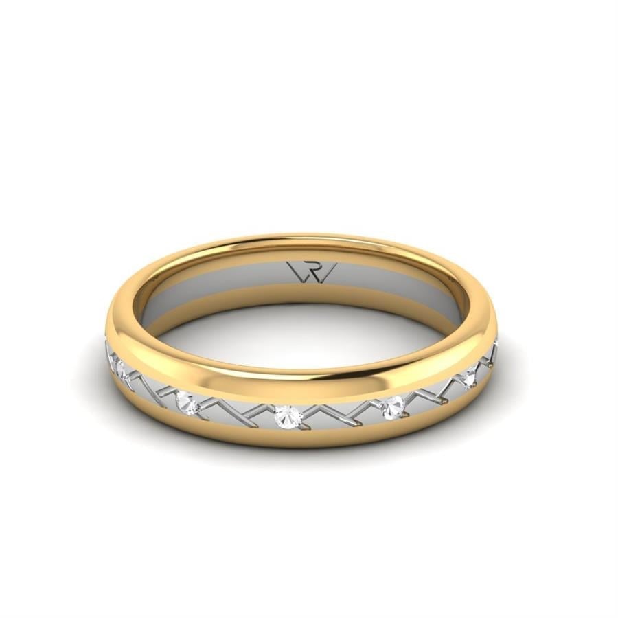 Alliances avec pierres femme Harmony Or Jaune Et Blanc