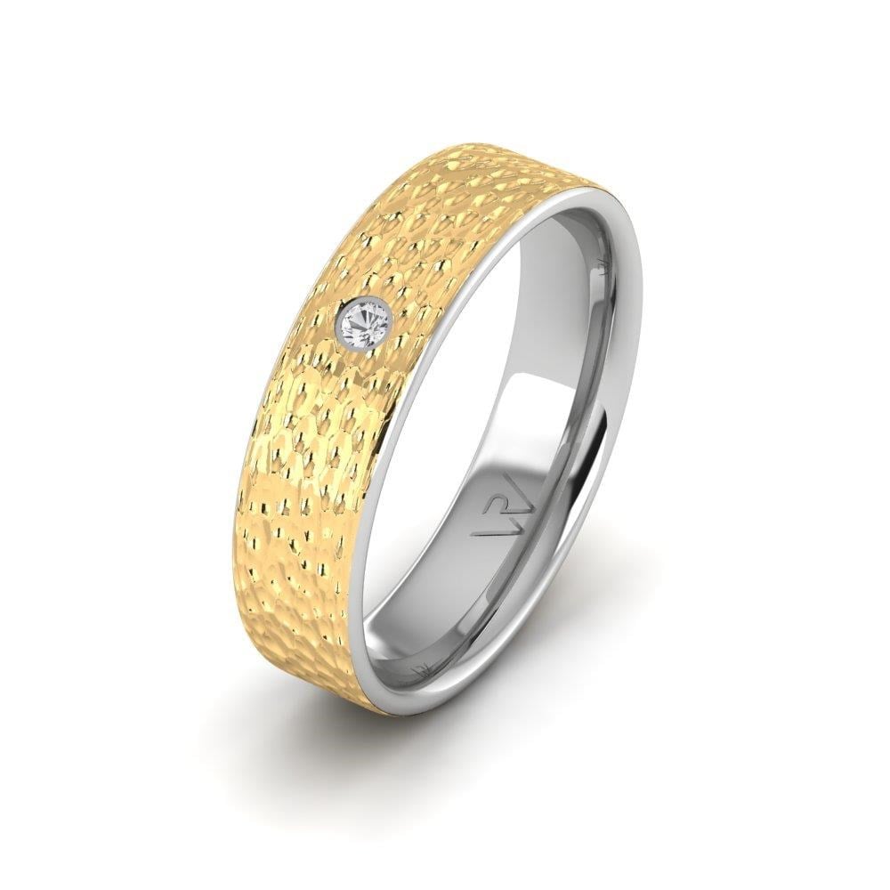 Alliances avec pierres femme Harmonyhalo Or Jaune et Blanc Oxyde de Zirconium
