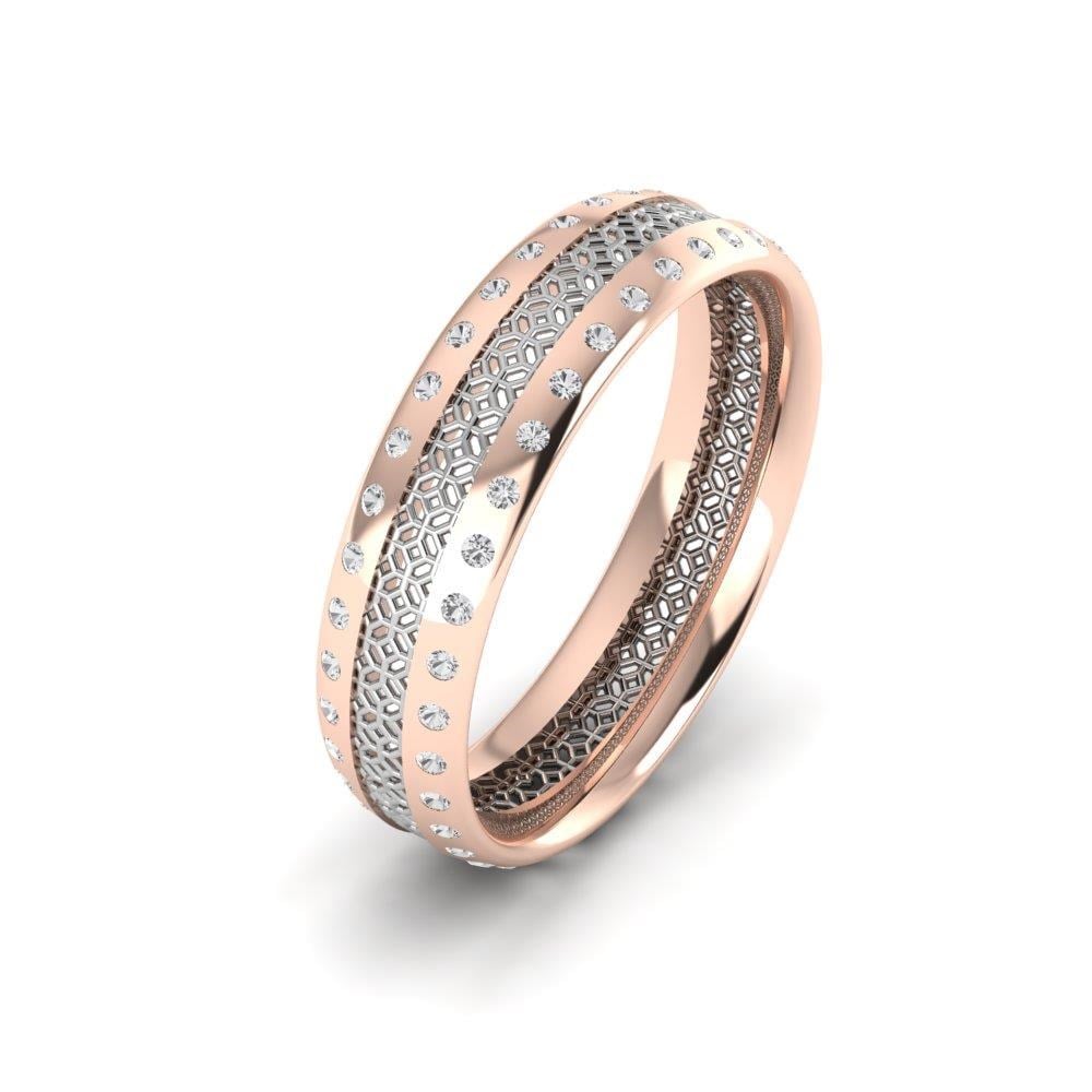 Alliances avec pierres femme Heartweld Or Rose et Blanc Oxyde de Zirconium