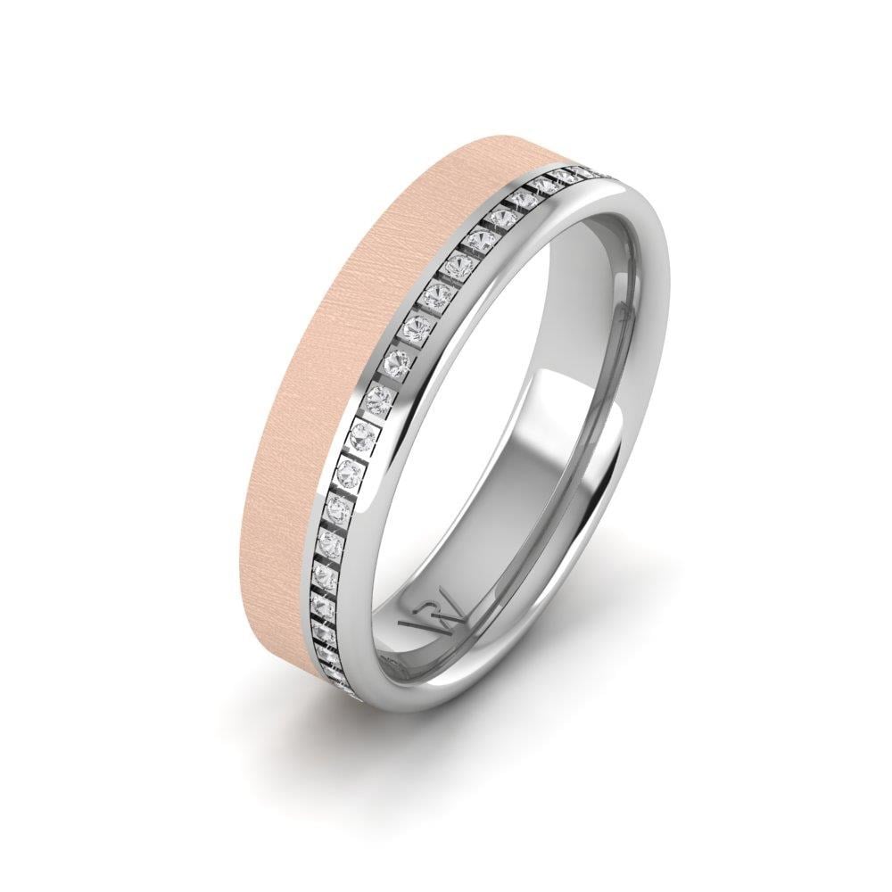 Alliances avec pierres femme Infinityre Or Rose et Blanc Oxyde de Zirconium