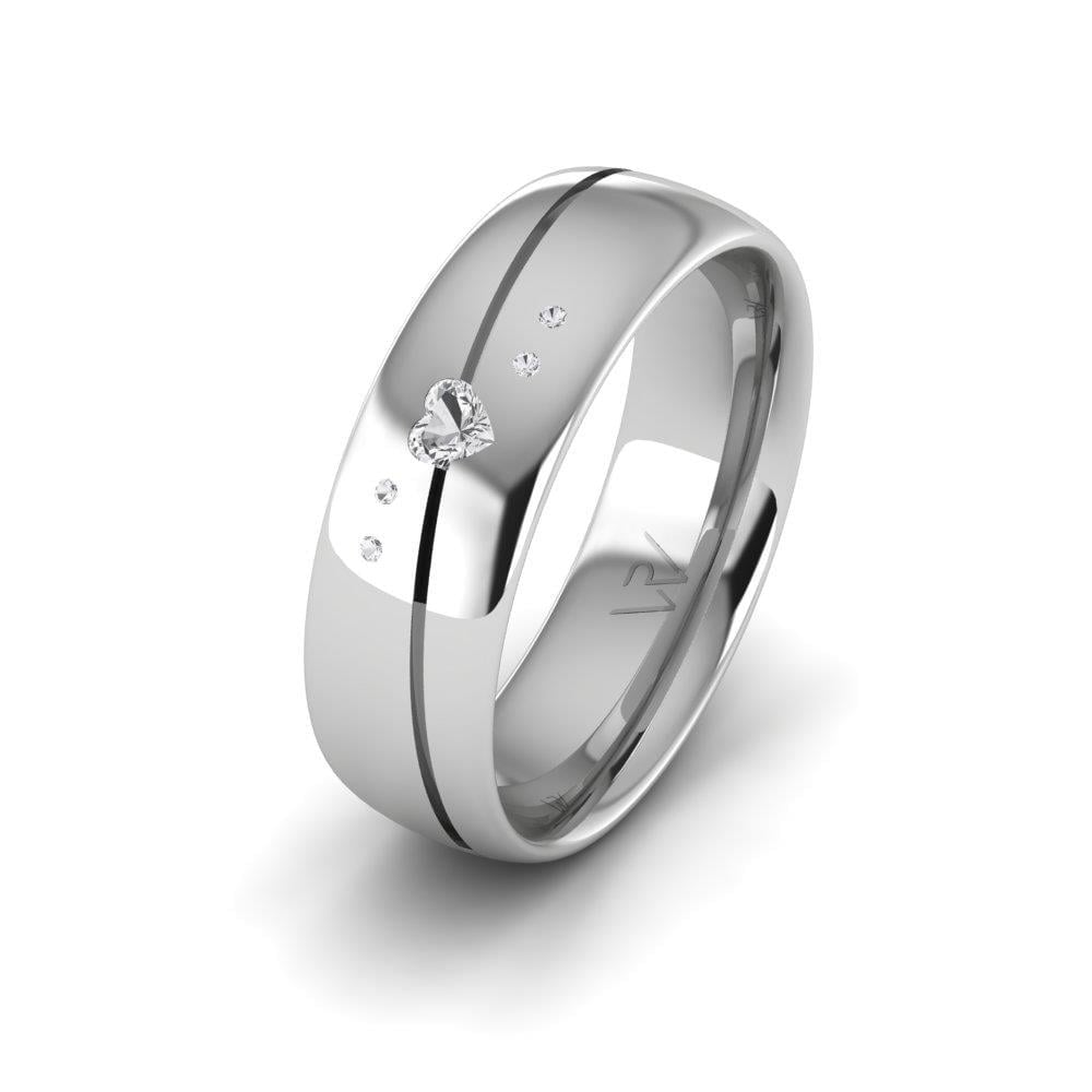 Alliances avec pierres femme JoyfulCircle Or Blanc Oxyde de Zirconium
