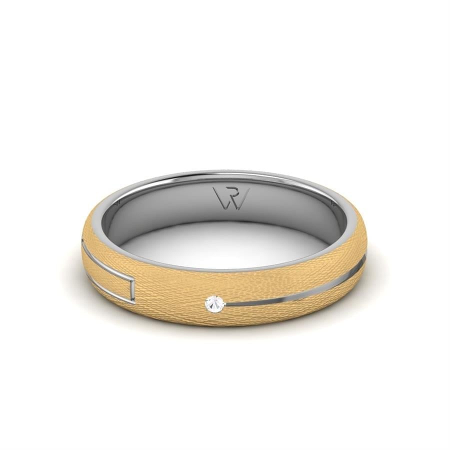 Alliances avec pierres femme Level Or Jaune Et Blanc