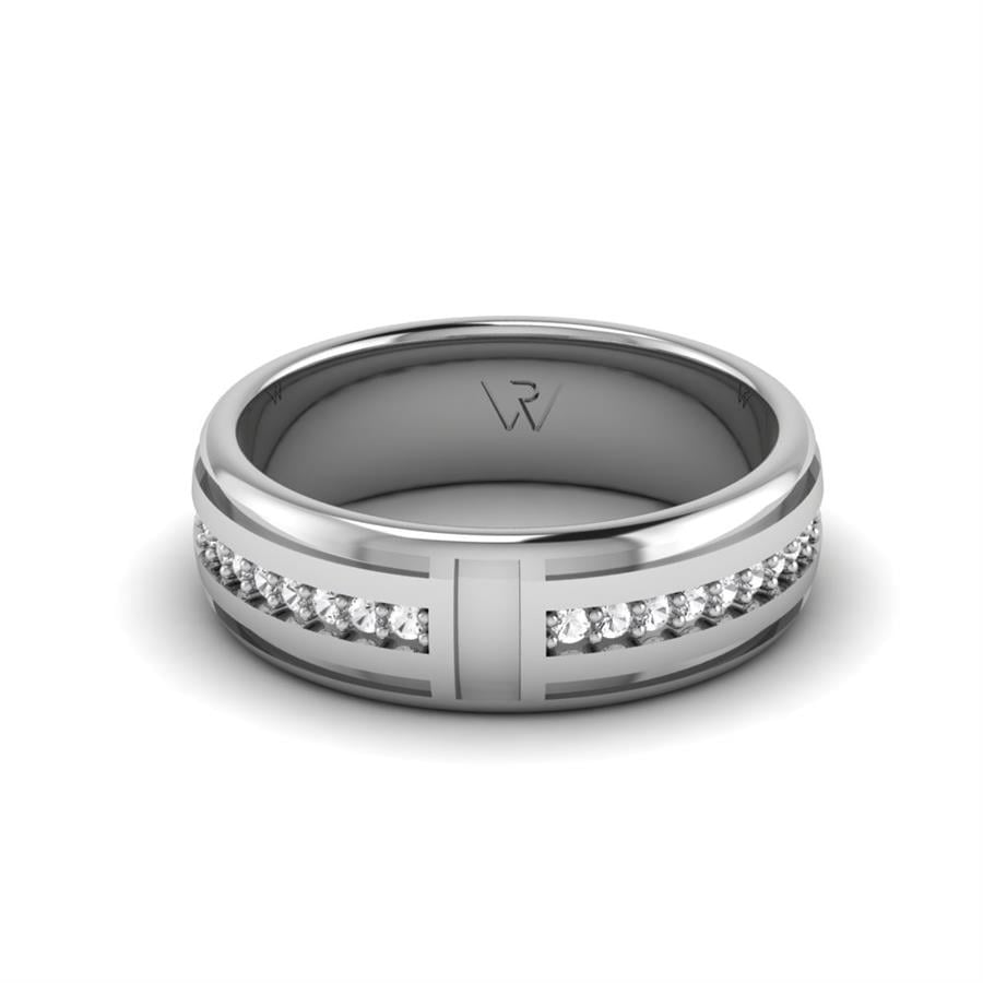 Alliances avec pierres femme Liam Or Blanc