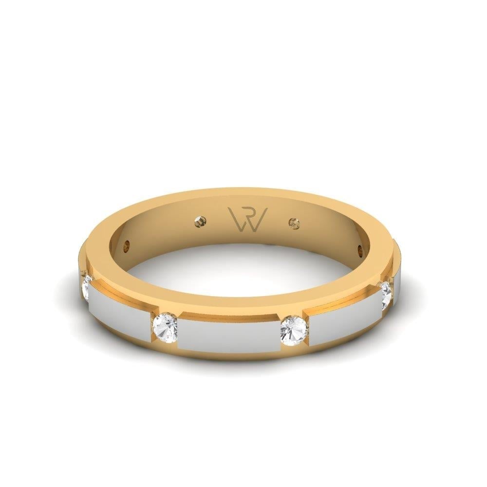 Alliances avec pierres femme Lovewhisper Or Jaune et Blanc Oxyde de Zirconium
