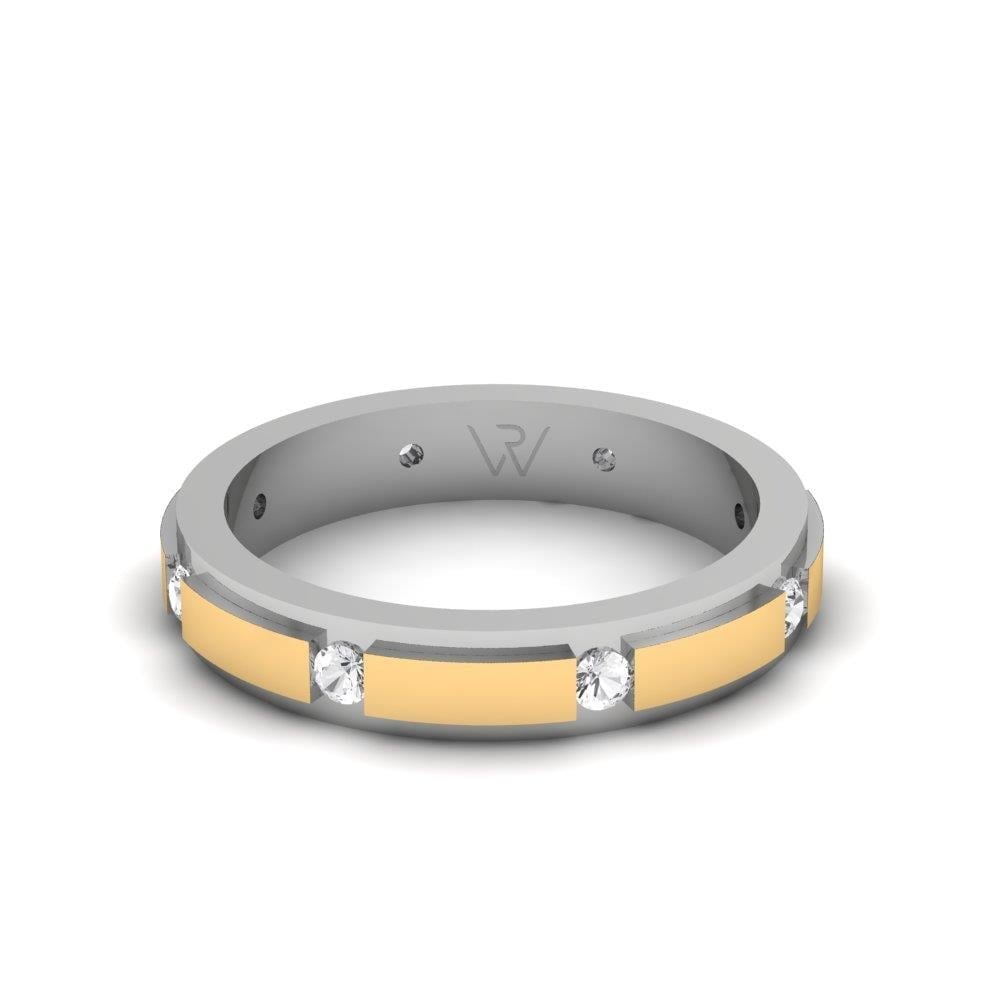 Alliances avec pierres femme Lovewhisper Or Blanc et Jaune Oxyde de Zirconium