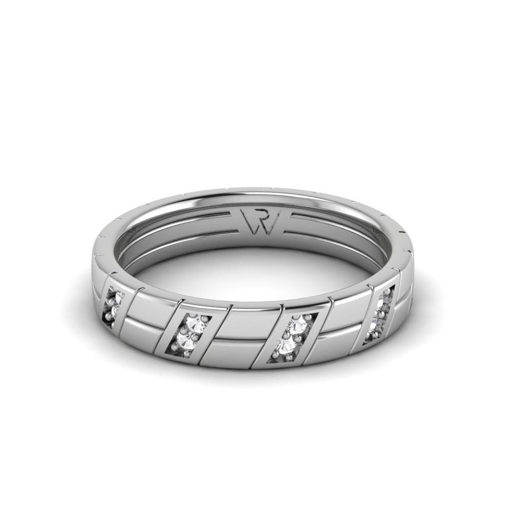 Alliances Avec Pierres Femme Lueur Or Blanc