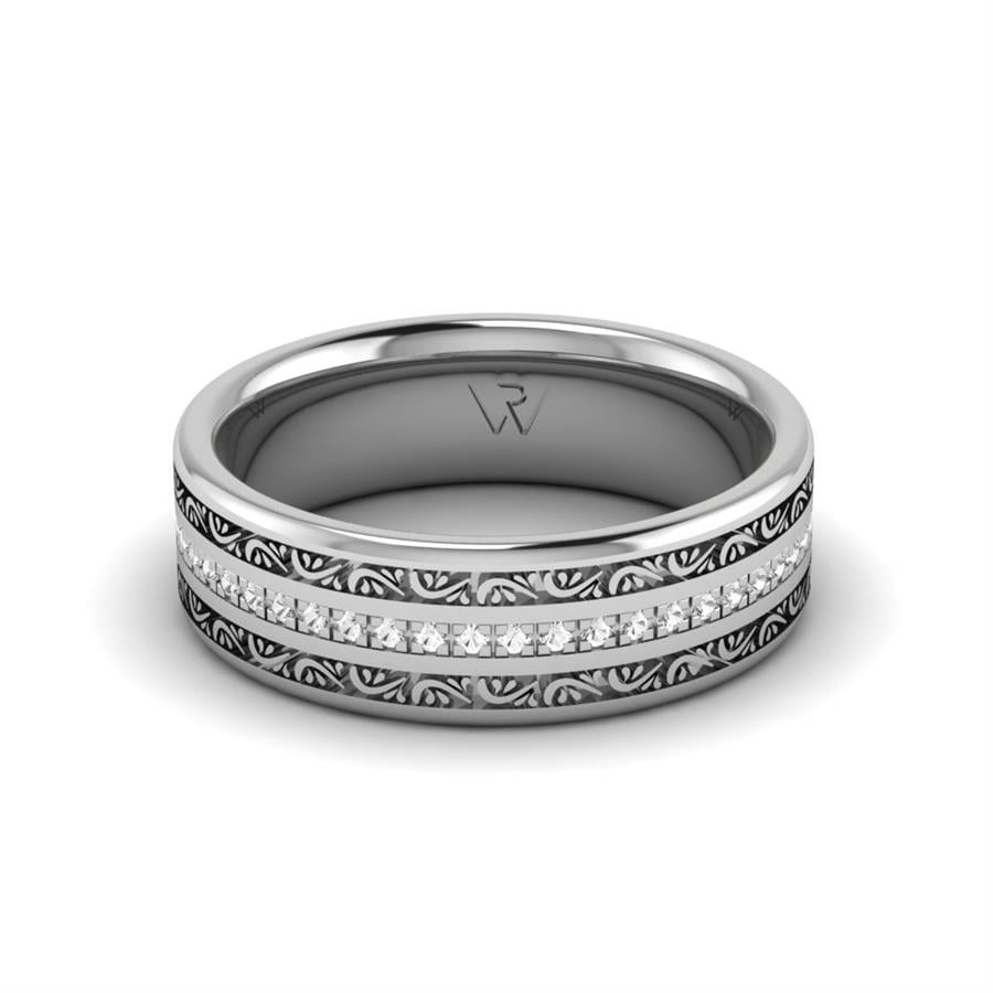 Alliances avec pierres femme Ness Or Blanc