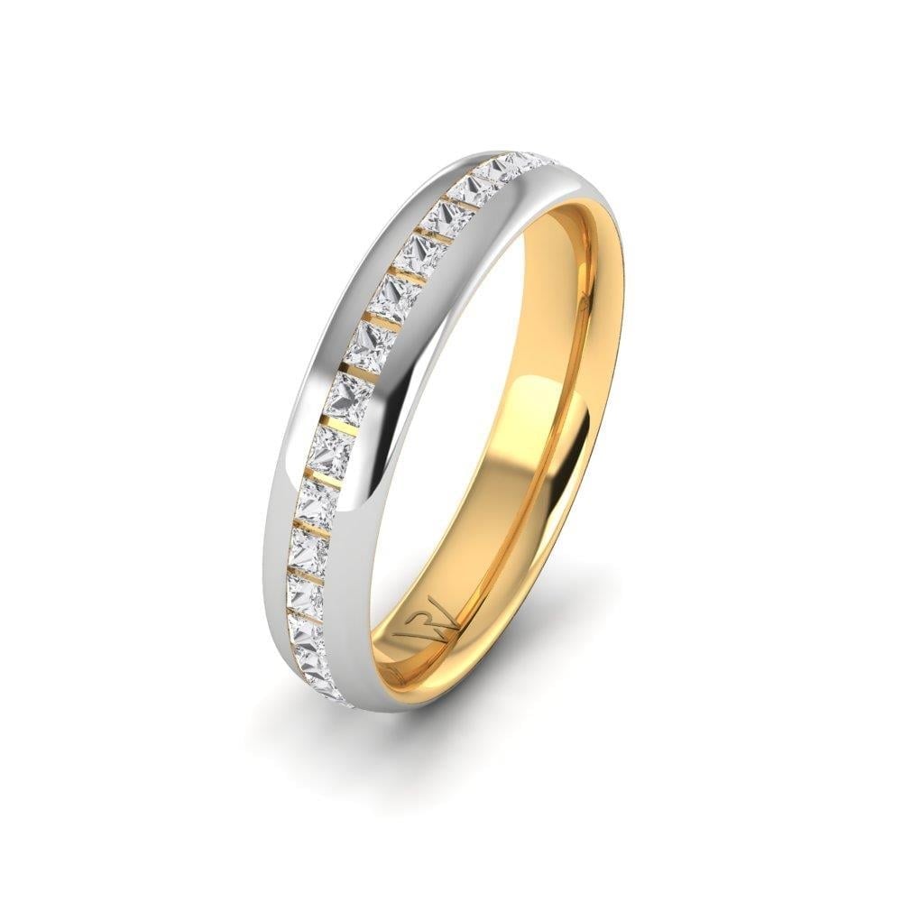 Alliances avec pierres femme PassionBond Or Jaune et Blanc Oxyde de Zirconium