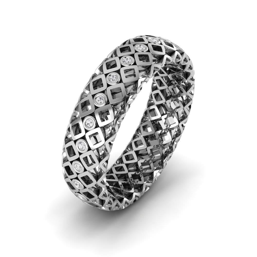 Alliances avec pierres femme Petalcharm Or Blanc Oxyde de Zirconium