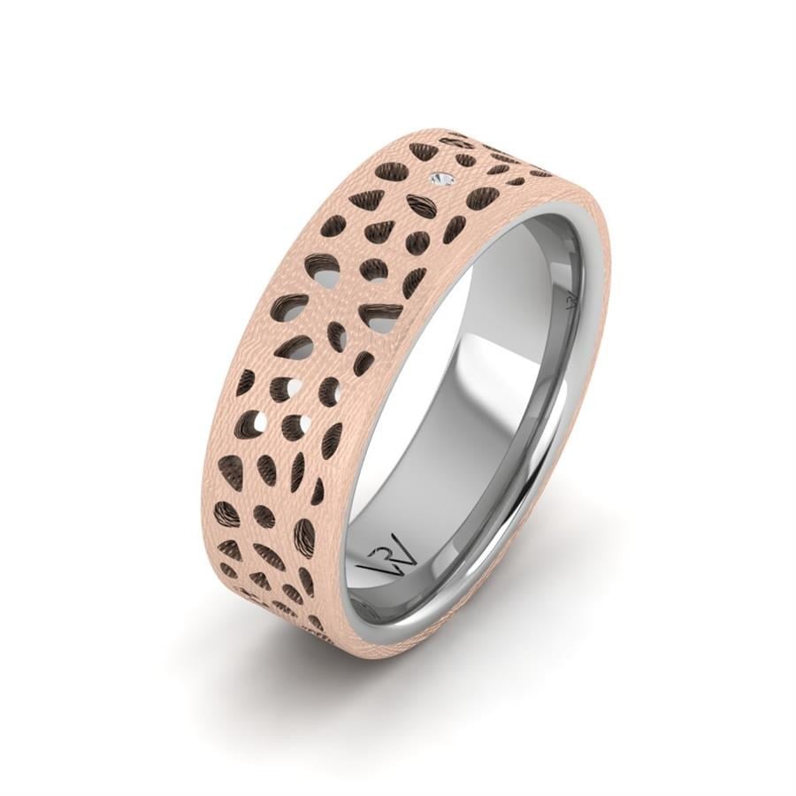 Alliances avec pierres femme Pol Or Blanc Et Rose