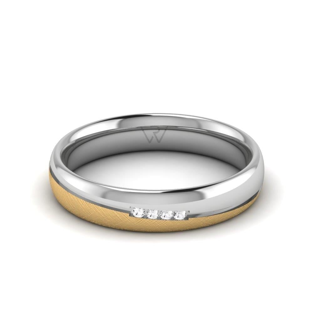 Alliances avec pierres femme Promisecharm Or Jaune et Blanc Oxyde de Zirconium