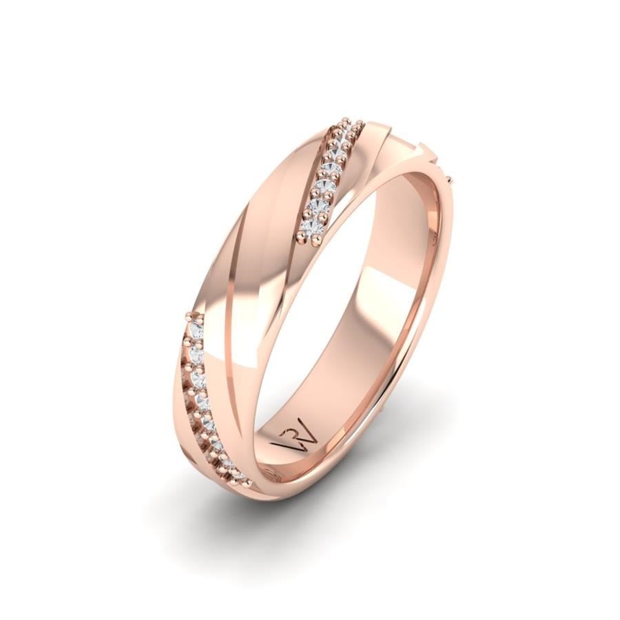 Alliances avec pierres femme Pure Clever Or Rose