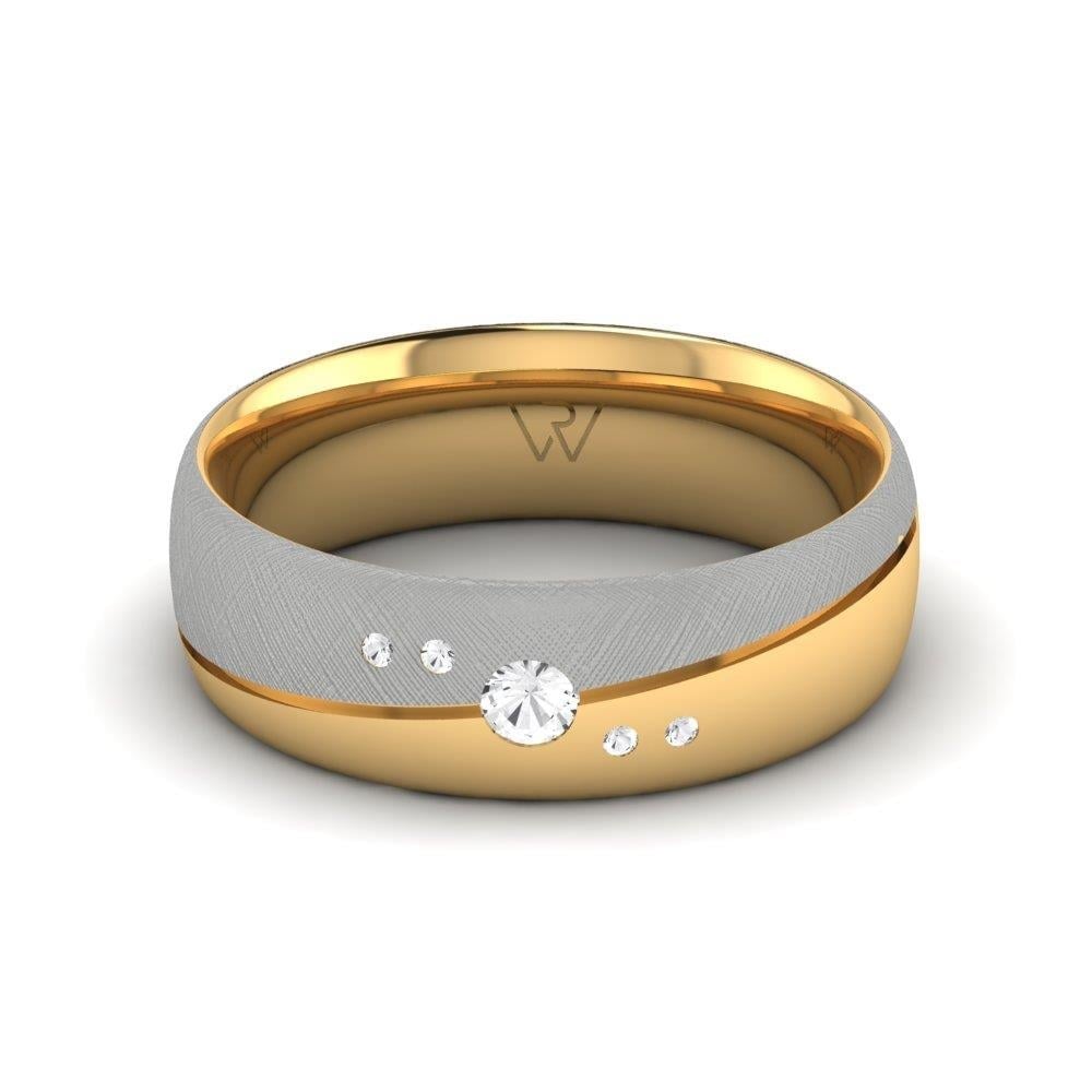 Alliances avec pierres femme PureAffection Or Blanc et Jaune Oxyde de Zirconium