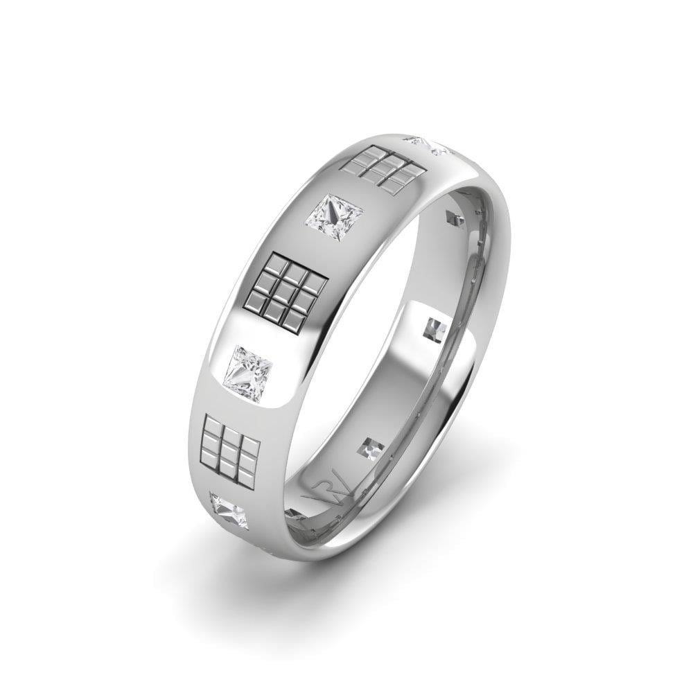 Alliances avec pierres femme Pureglow Or Blanc Oxyde de Zirconium