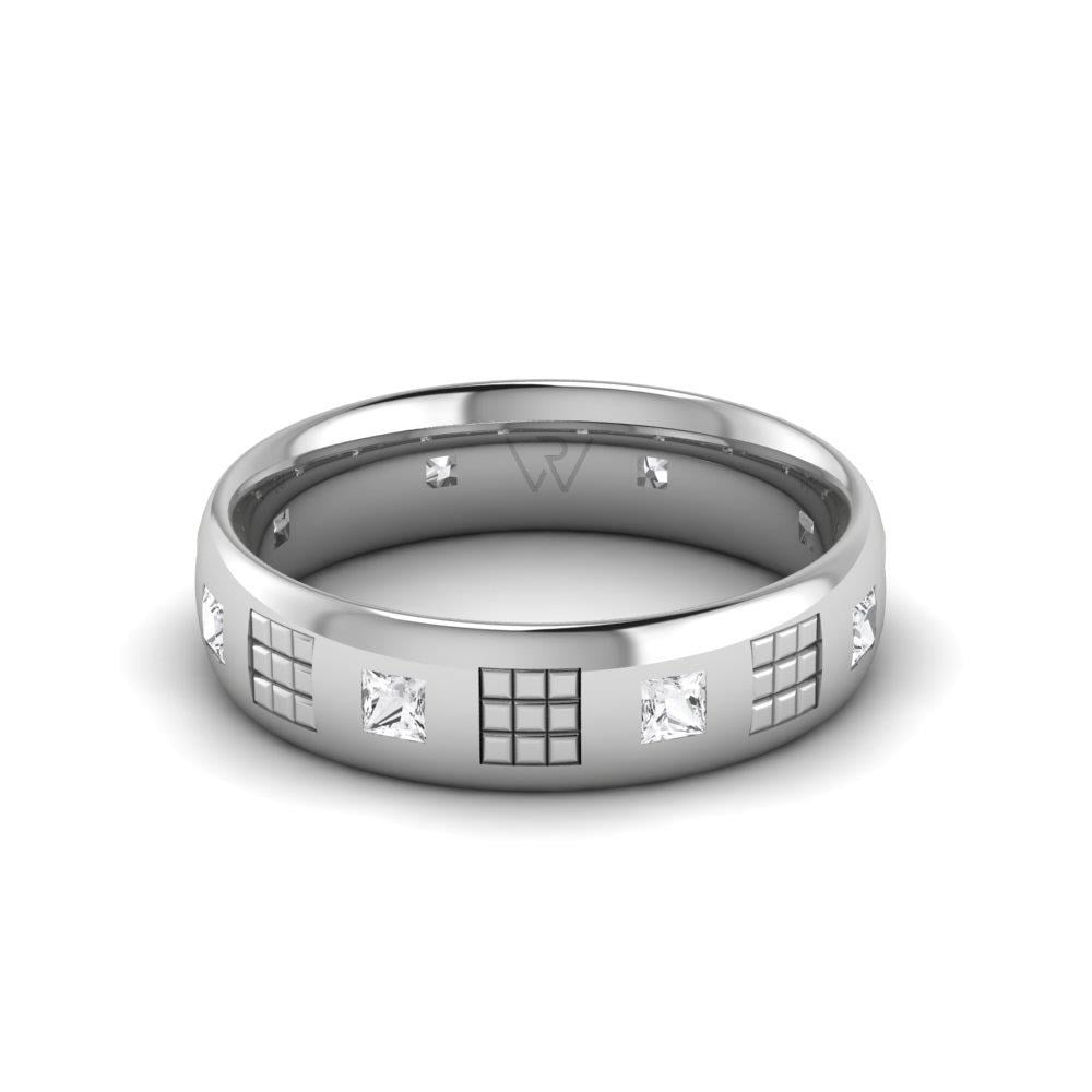 Alliances avec pierres femme Pureglow Or Blanc Oxyde de Zirconium