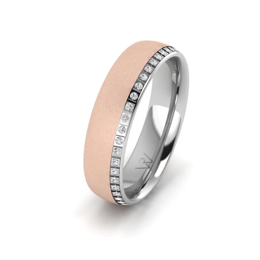 Alliances avec pierres femme Radiance Or Rose et Blanc Oxyde de Zirconium