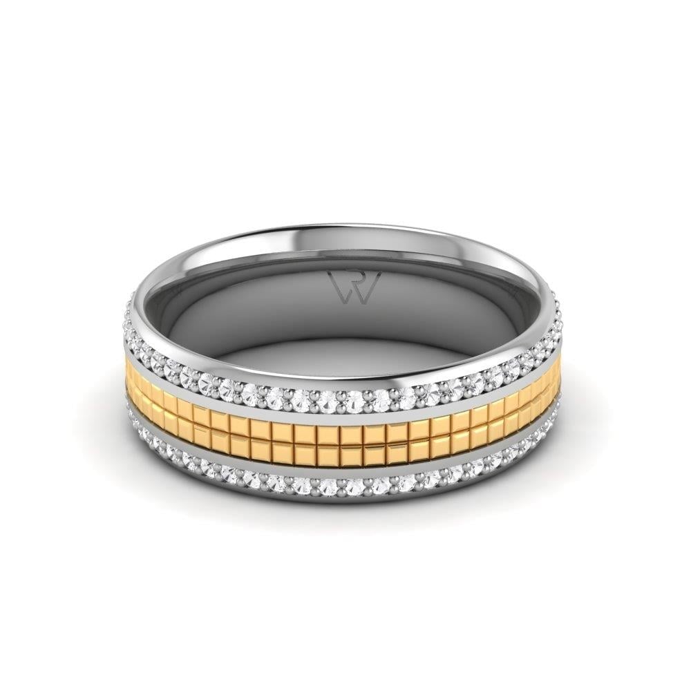 Alliances avec pierres femme Romancea Or Blanc et Jaune Oxyde de Zirconium