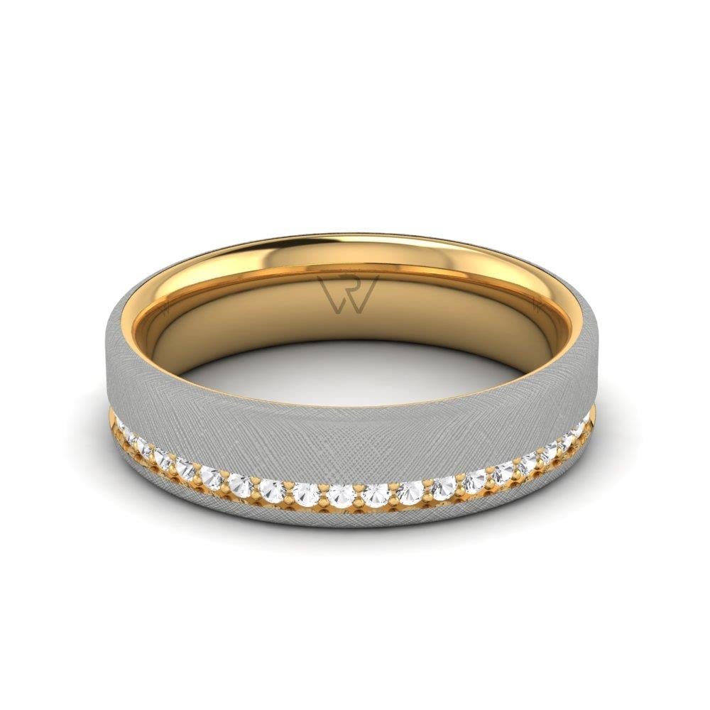 Alliances avec pierres femme Scintilla Or Jaune et Blanc Oxyde de Zirconium