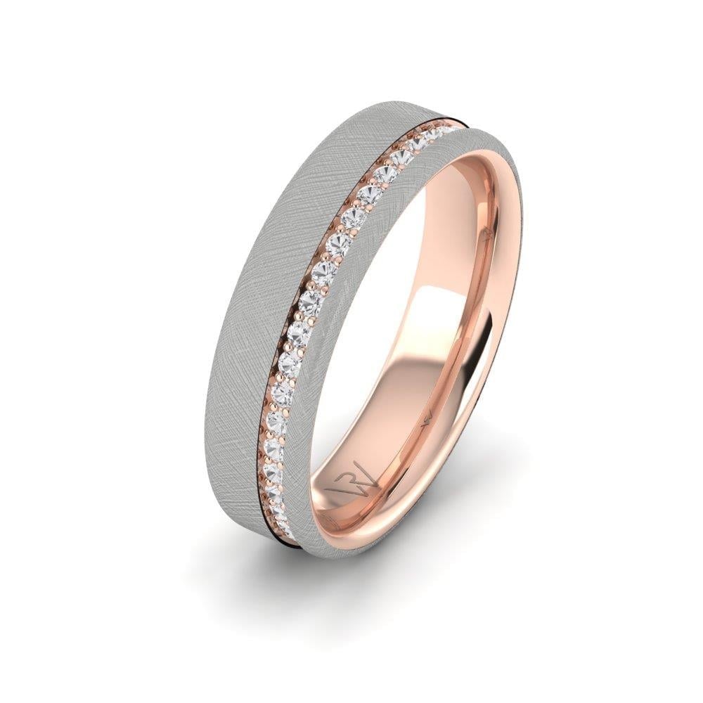 Alliances avec pierres femme Scintilla Or Rose et Blanc Oxyde de Zirconium