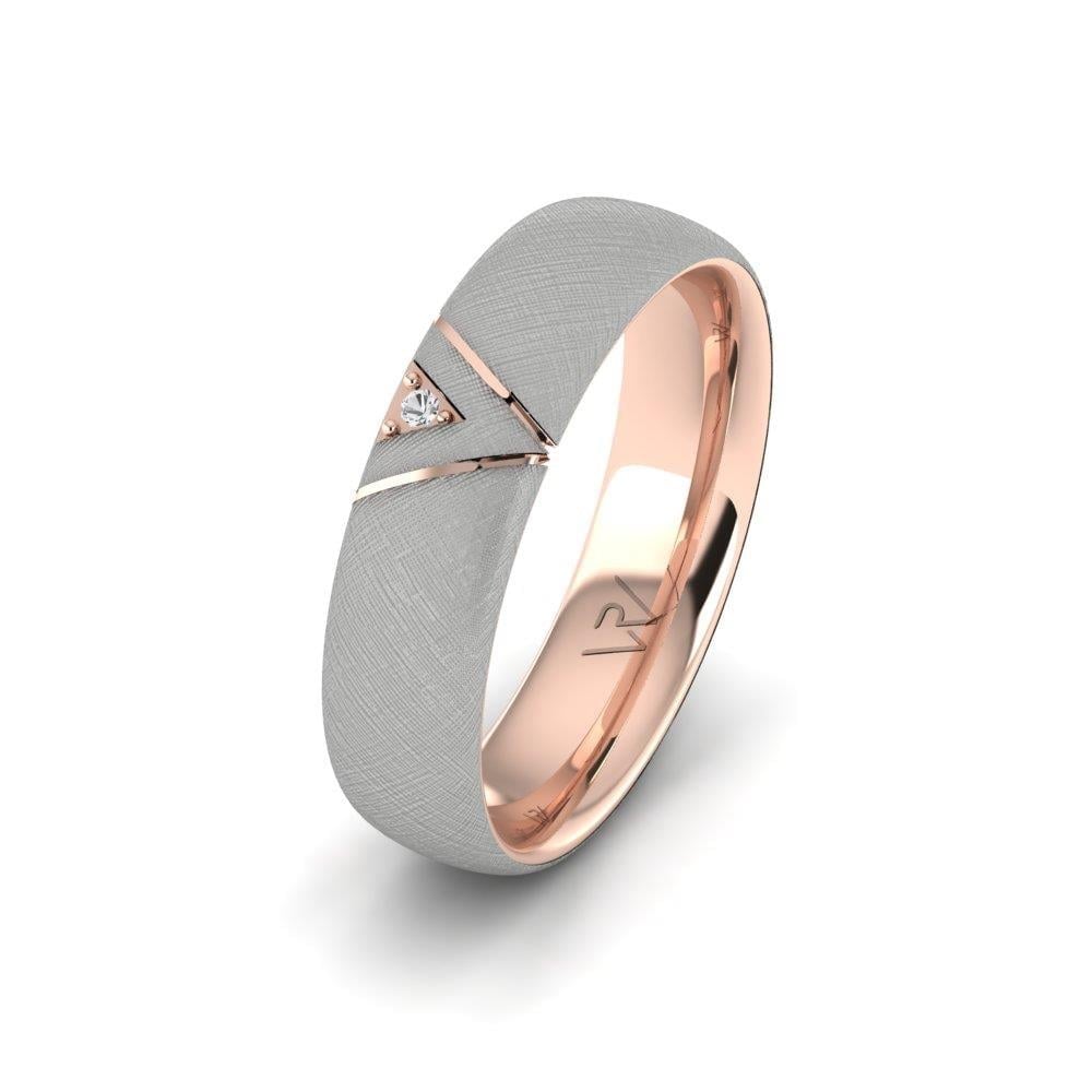 Alliances avec pierres femme Shineify Or Rose et Blanc Oxyde de Zirconium