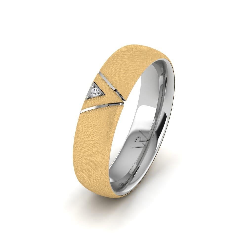 Alliances avec pierres femme Shineify Or Blanc et Jaune Oxyde de Zirconium