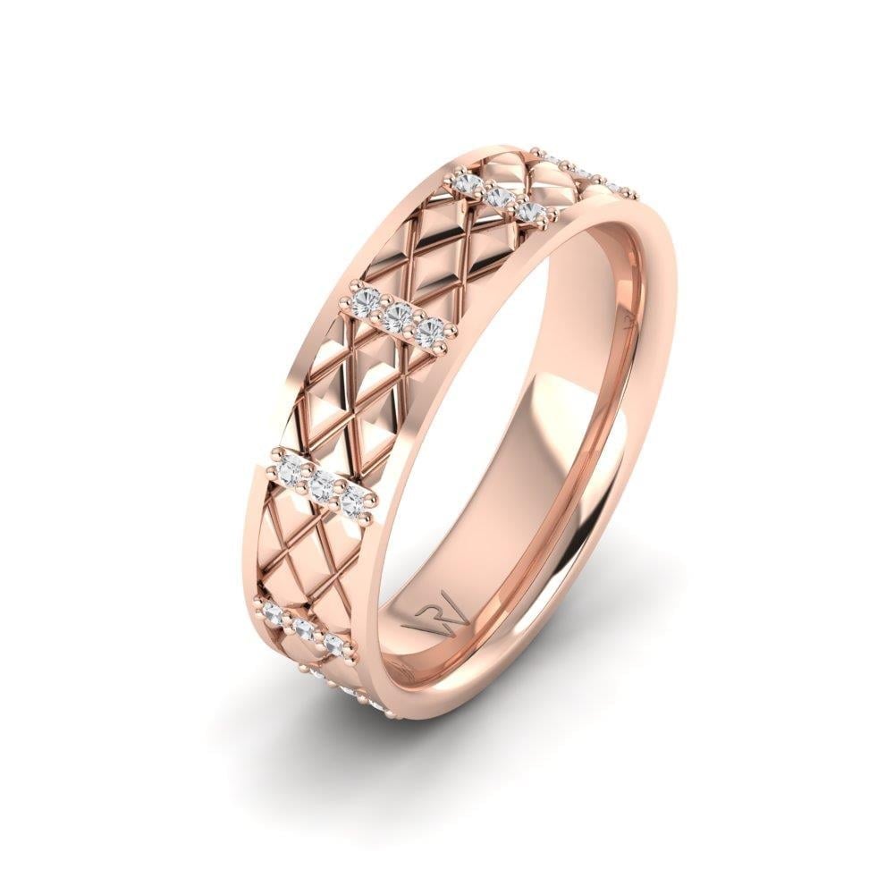 Alliances avec pierres femme Uniqueify Or Rose Oxyde de Zirconium
