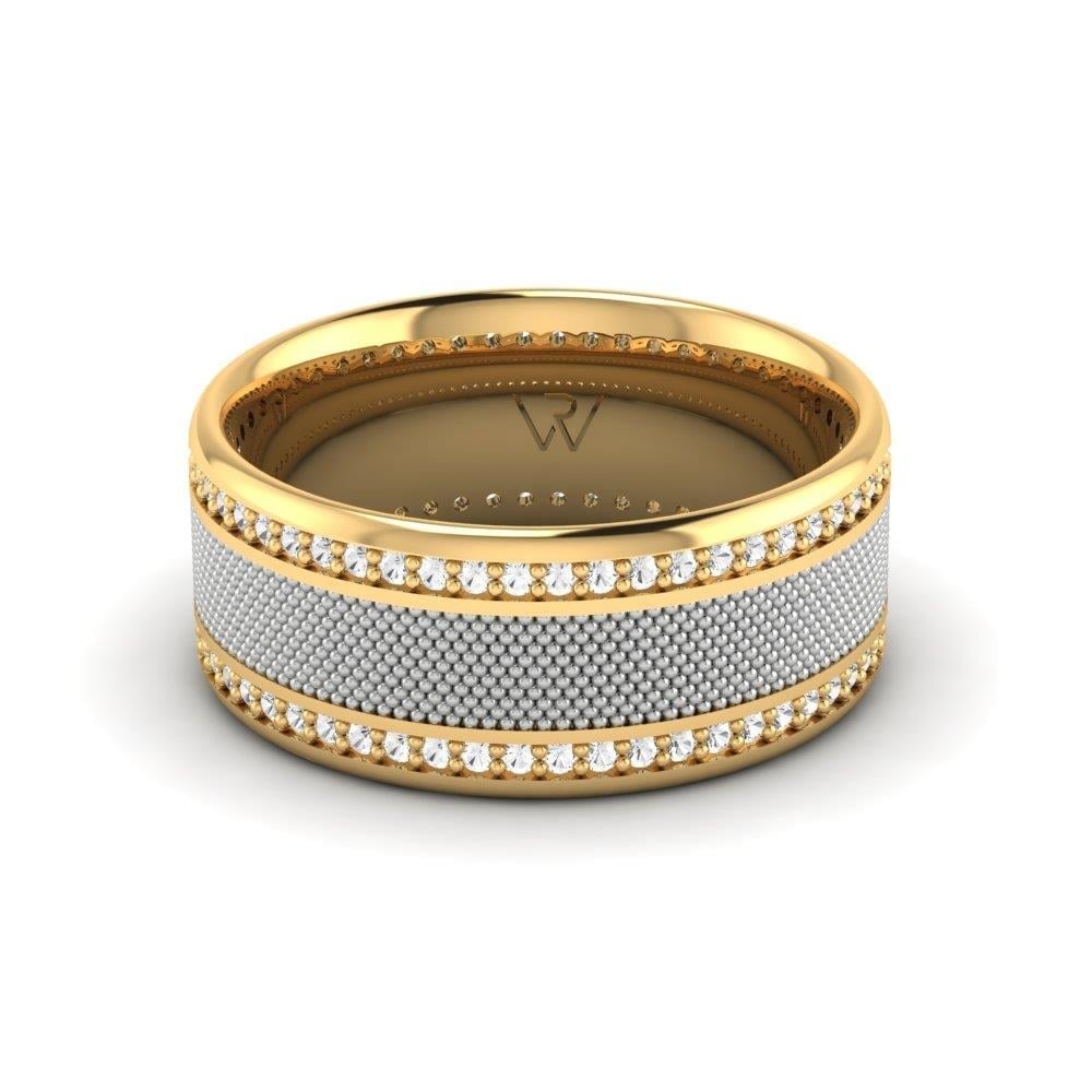 Alliances avec pierres femme Weddingwave Or Jaune et Blanc Oxyde de Zirconium