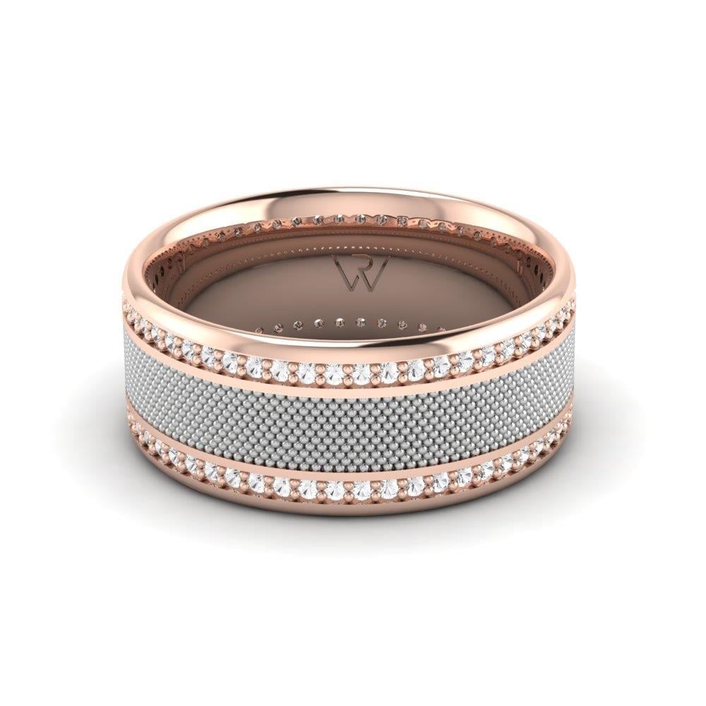Alliances avec pierres femme Weddingwave Or Rose et Blanc Oxyde de Zirconium