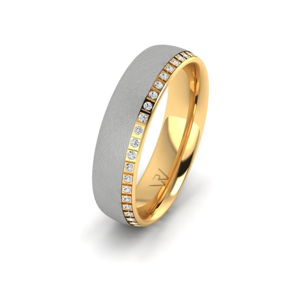 Alliances avec pierres Radiance Or Jaune et Blanc Oxyde de Zirconium