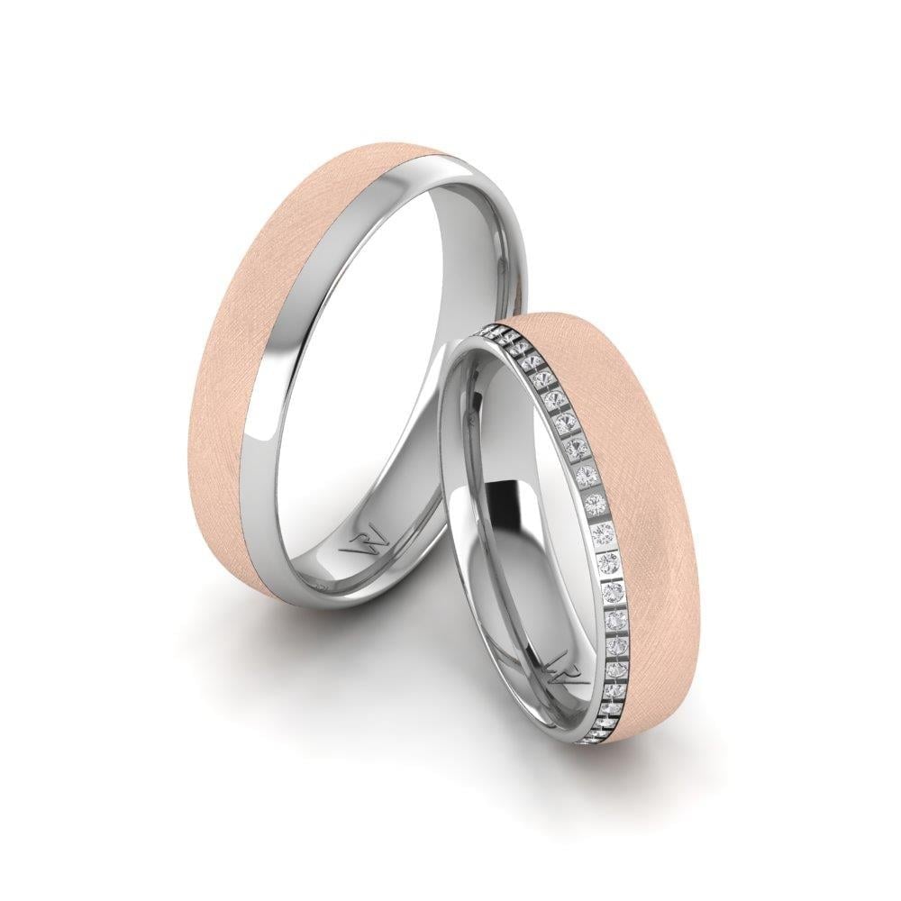 Alliances avec pierres Radiance Or Rose et Blanc Oxyde de Zirconium