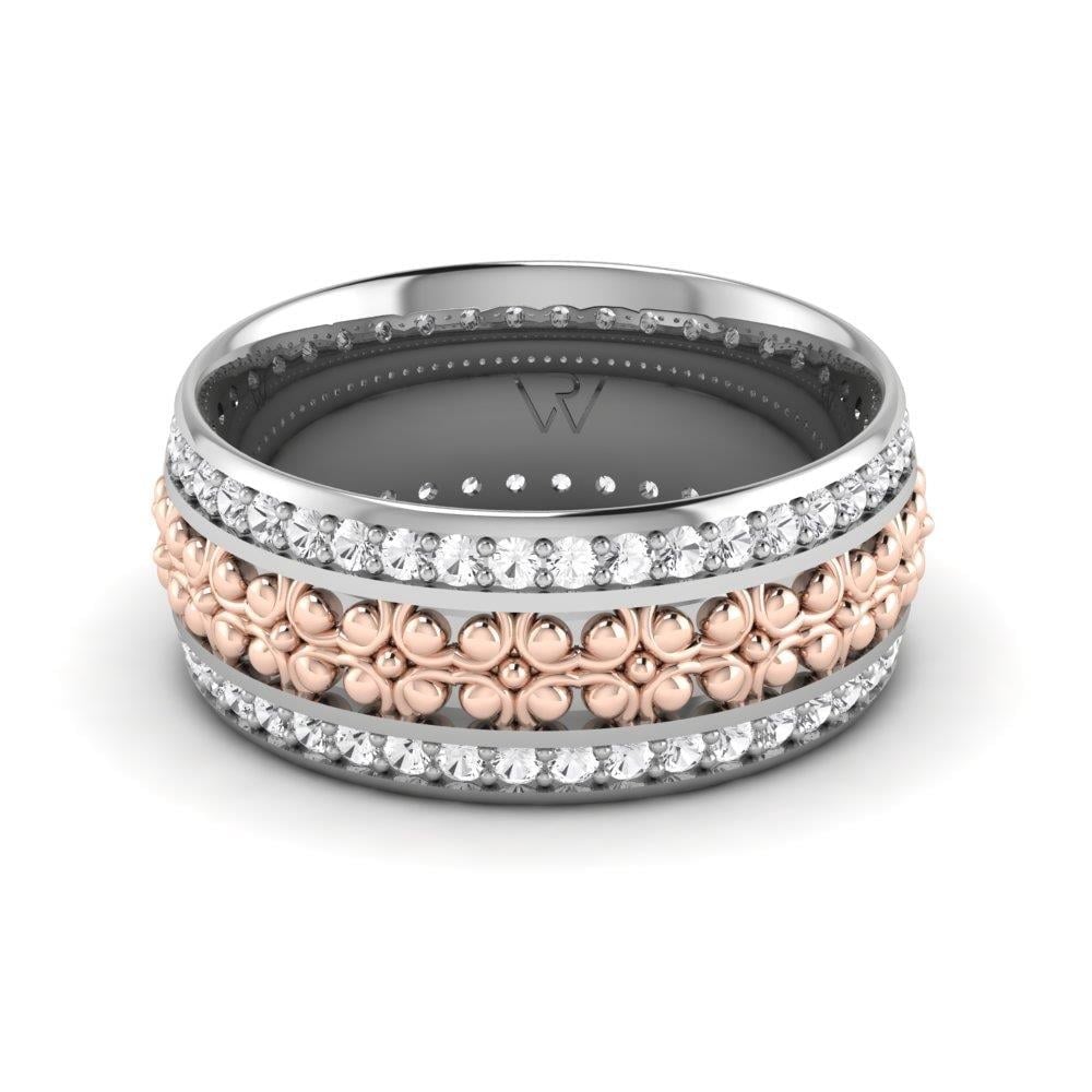 Alliances avec pierres RadiantPromise Or Blanc et Rose Oxyde de Zirconium