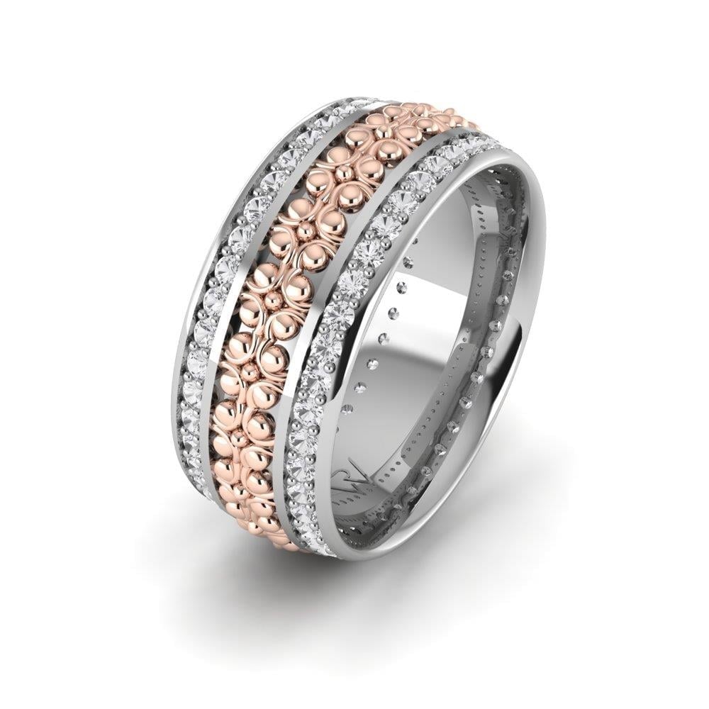 Alliances avec pierres RadiantPromise Or Blanc et Rose Oxyde de Zirconium