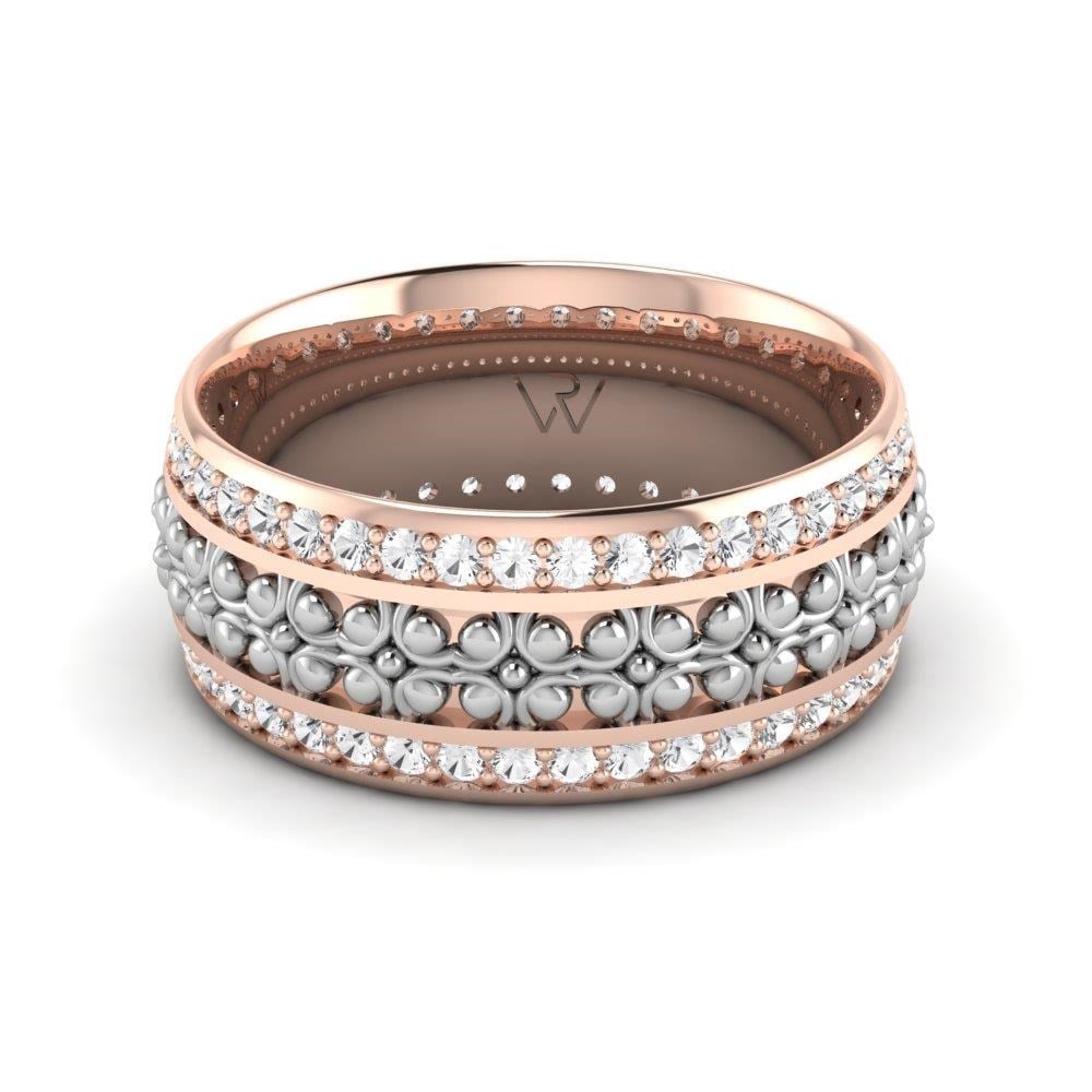 Alliances avec pierres RadiantPromise Or Rose et Blanc Oxyde de Zirconium